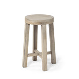 26" Brown Solid and Manufactured Wood Backless Counter Height Bar Chair - Homeroots - Flyclothing LLC