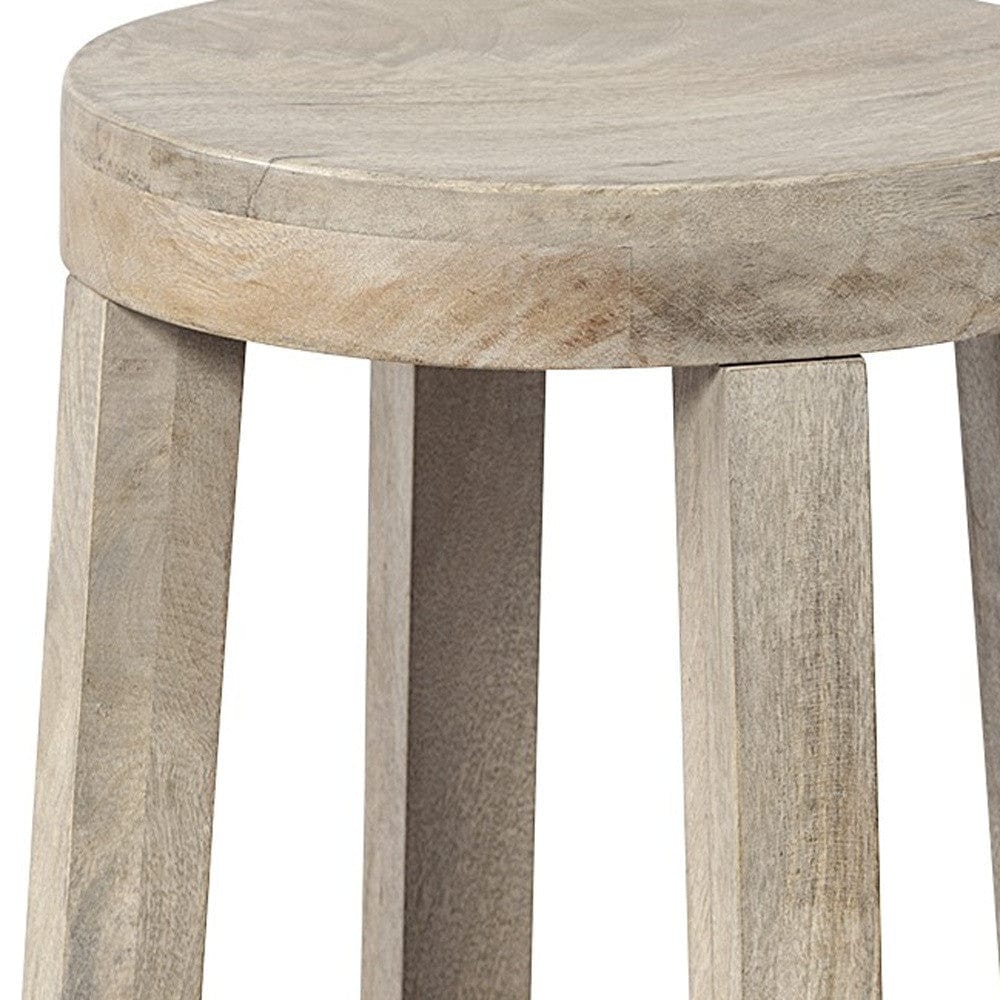 26" Brown Solid and Manufactured Wood Backless Counter Height Bar Chair - Homeroots