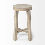 26" Brown Solid and Manufactured Wood Backless Counter Height Bar Chair - Homeroots - Flyclothing LLC
