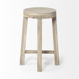 26" Brown Solid and Manufactured Wood Backless Counter Height Bar Chair - Homeroots - Flyclothing LLC