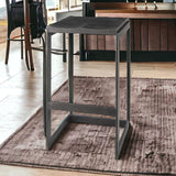 30" Black Solid and Manufactured Wood Backless Bar Height Bar Chair - Homeroots - Flyclothing LLC