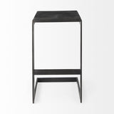 30" Black Solid and Manufactured Wood Backless Bar Height Bar Chair - Homeroots - Flyclothing LLC