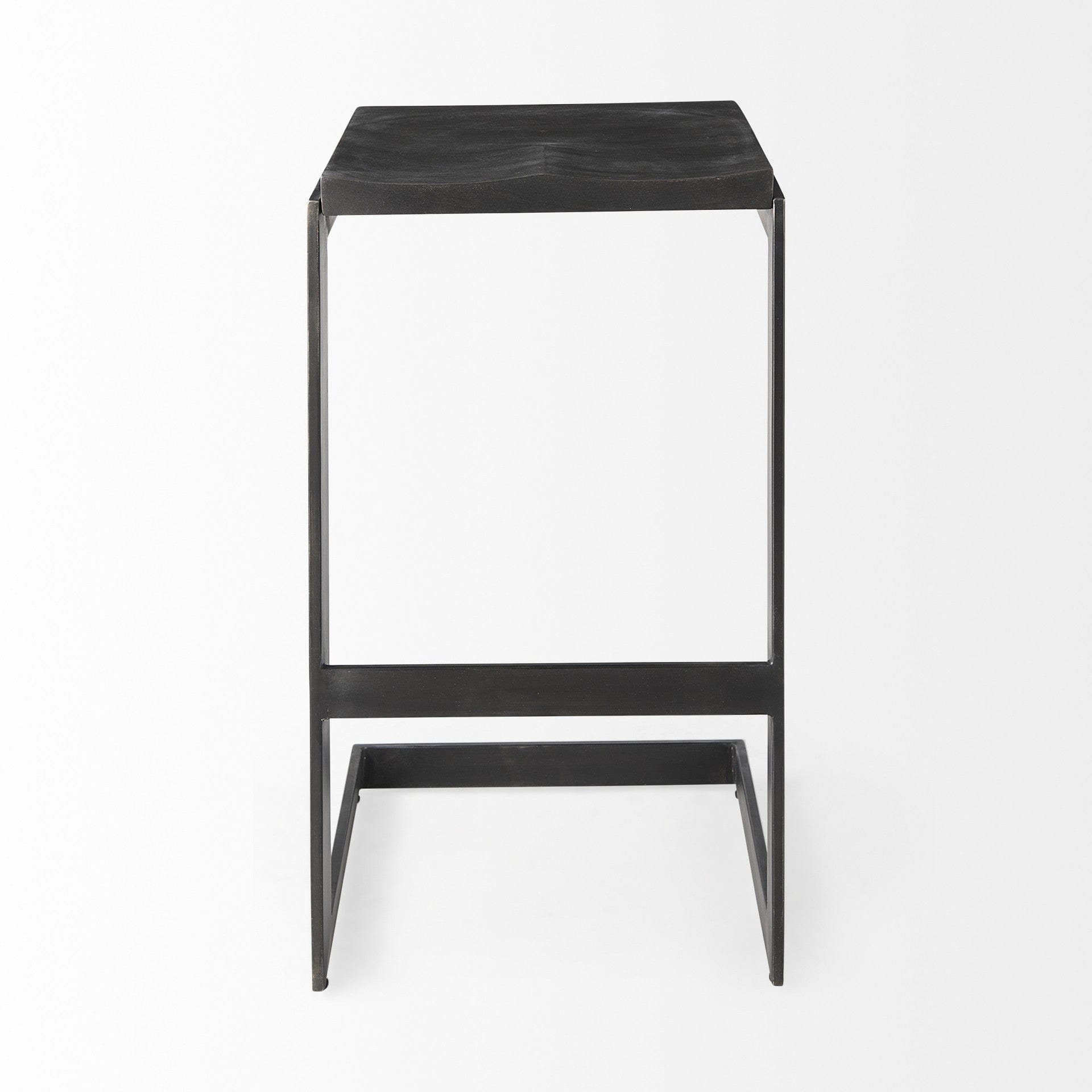 30" Black Solid and Manufactured Wood Backless Bar Height Bar Chair - Homeroots - Flyclothing LLC