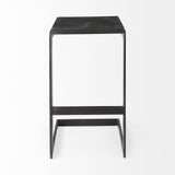 30" Black Solid and Manufactured Wood Backless Bar Height Bar Chair - Homeroots