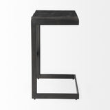 30" Black Solid and Manufactured Wood Backless Bar Height Bar Chair - Homeroots