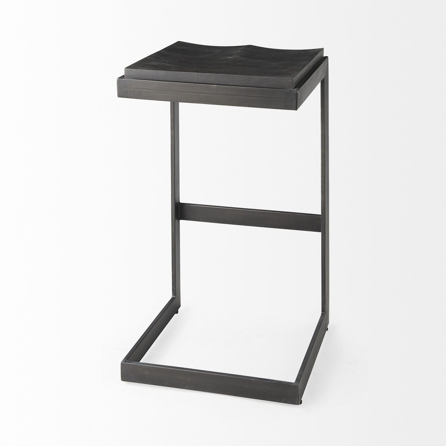 30" Black Solid and Manufactured Wood Backless Bar Height Bar Chair - Homeroots - Flyclothing LLC