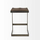 26" Wood Brown And Brown Solid Wood And Metal Backless Counter Height Bar Chair - Homeroots - Flyclothing LLC