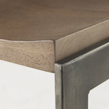 26" Wood Brown And Brown Solid Wood And Metal Backless Counter Height Bar Chair - Homeroots - Flyclothing LLC