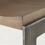 26" Wood Brown And Brown Solid Wood And Metal Backless Counter Height Bar Chair - Homeroots