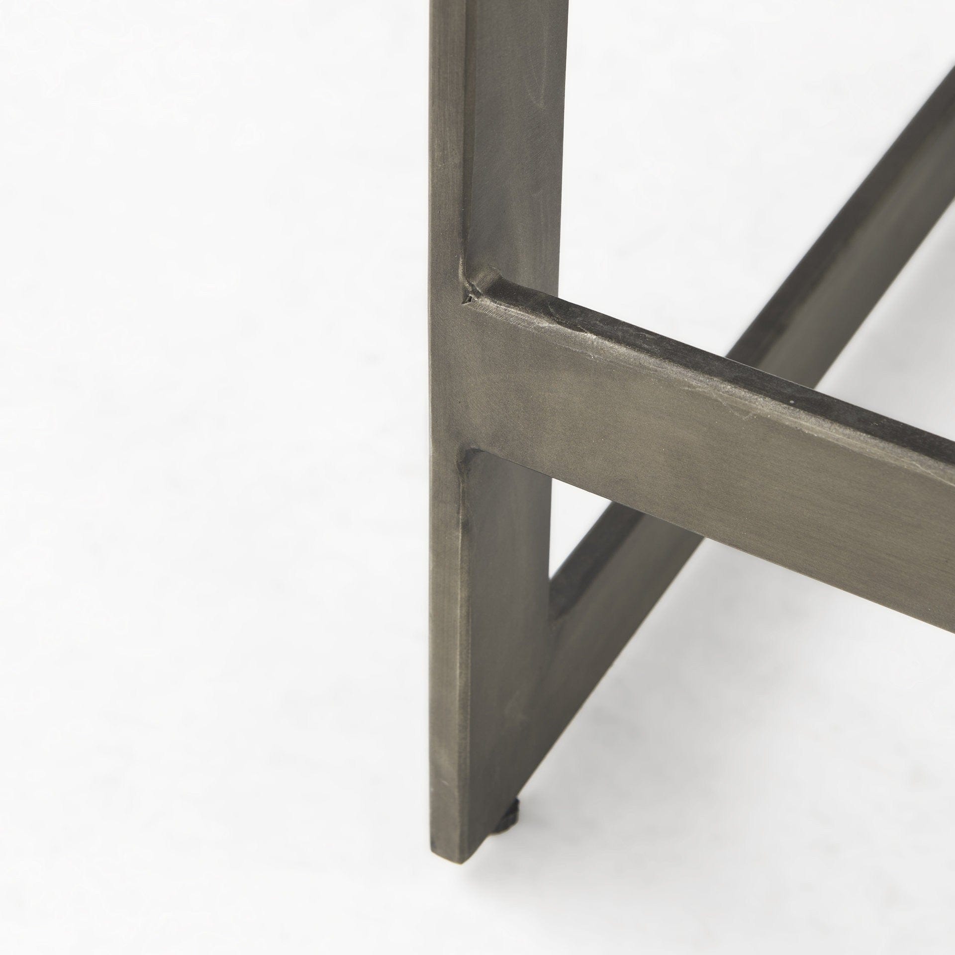 26" Wood Brown And Brown Solid Wood And Metal Backless Counter Height Bar Chair - Homeroots - Flyclothing LLC