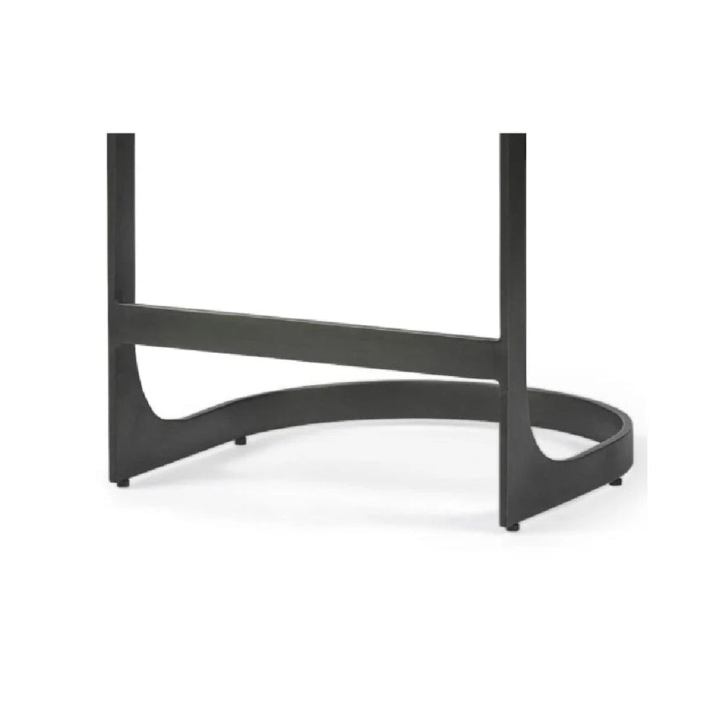 29" Brown Leather And Iron Backless Counter Height Bar Chair - Homeroots