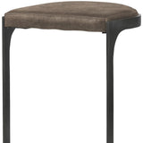 29" Brown Leather And Iron Backless Counter Height Bar Chair - Homeroots