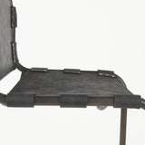 30" Black And Gunmetal Gray Leather And Iron Bar Height Bar Chair - Homeroots - Flyclothing LLC