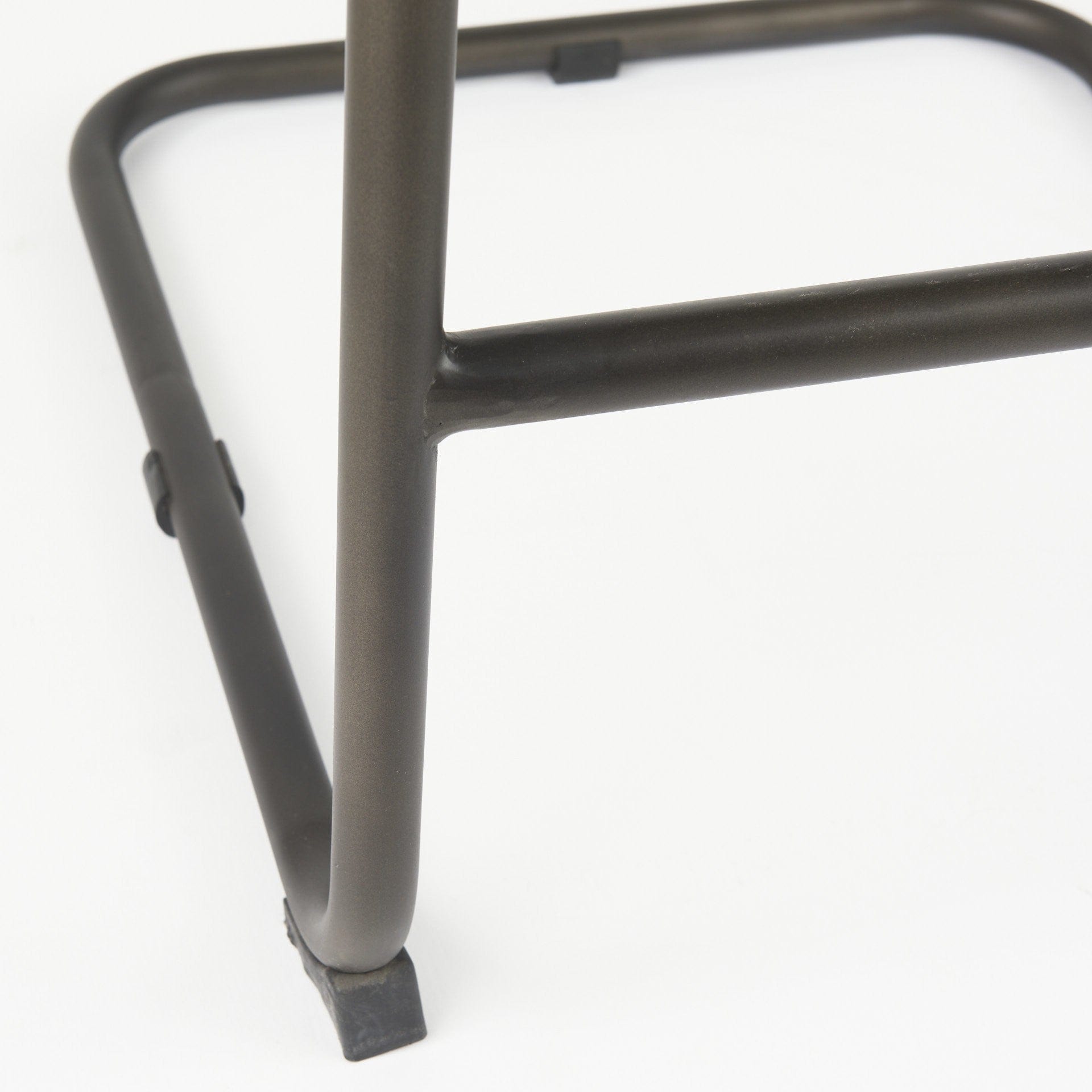 30" Black And Gunmetal Gray Leather And Iron Bar Height Bar Chair - Homeroots - Flyclothing LLC