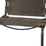 30" Brown And Black Leather And Iron Bar Chair - Homeroots - Flyclothing LLC