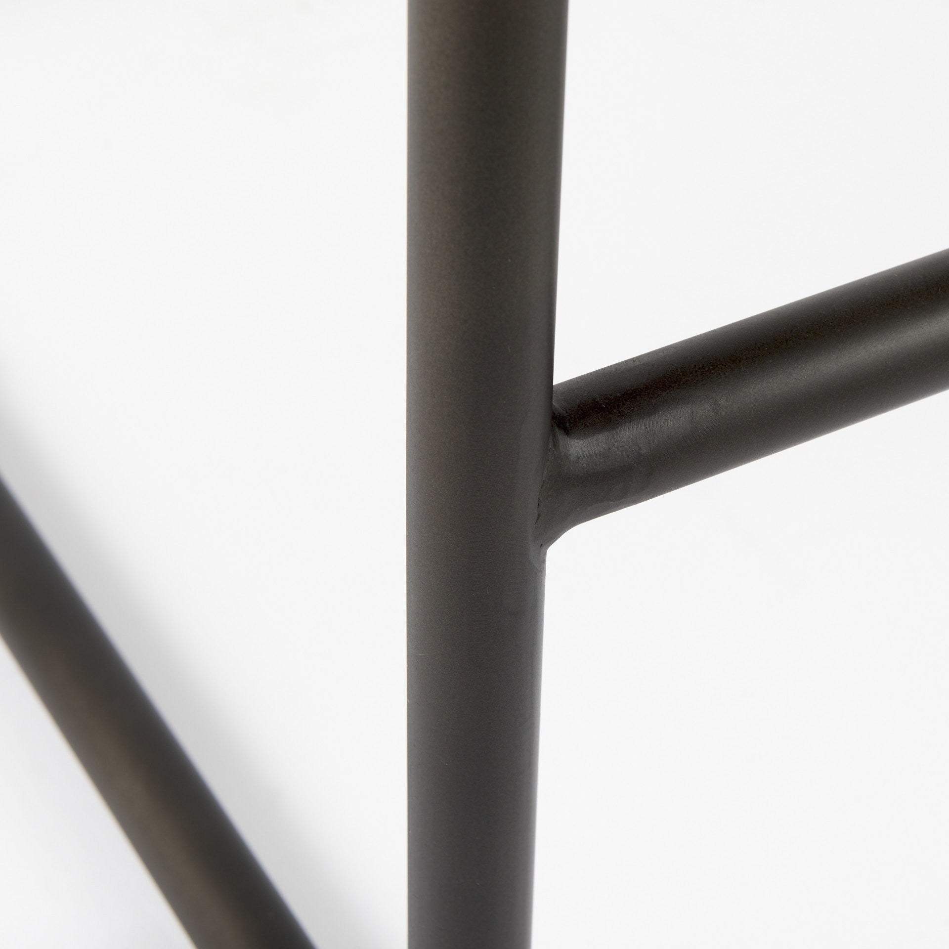 30" Brown And Black Leather And Iron Bar Chair - Homeroots - Flyclothing LLC