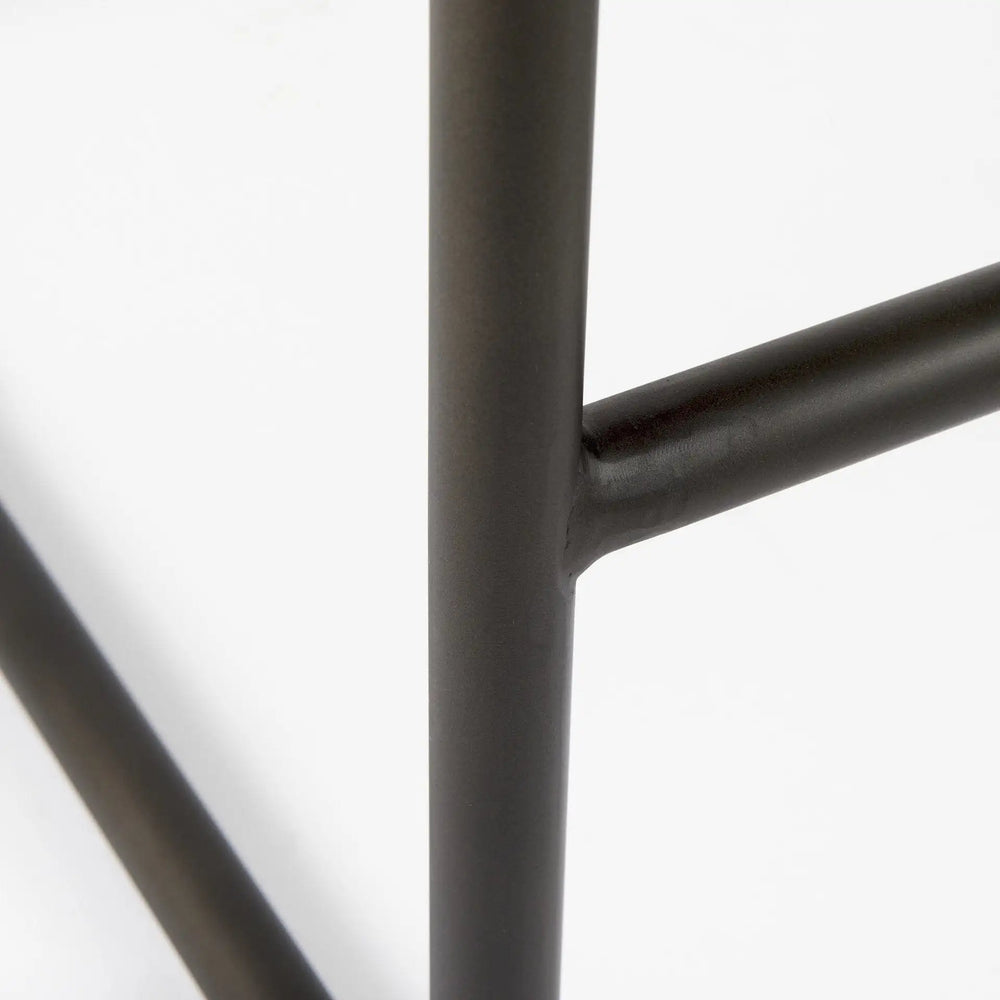 30" Brown And Black Leather And Iron Bar Chair - Homeroots - Flyclothing LLC