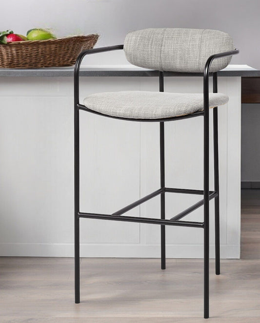 29" Grey Steel Bar Chair - Homeroots