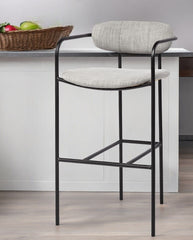 29" Grey Steel Bar Chair - Homeroots