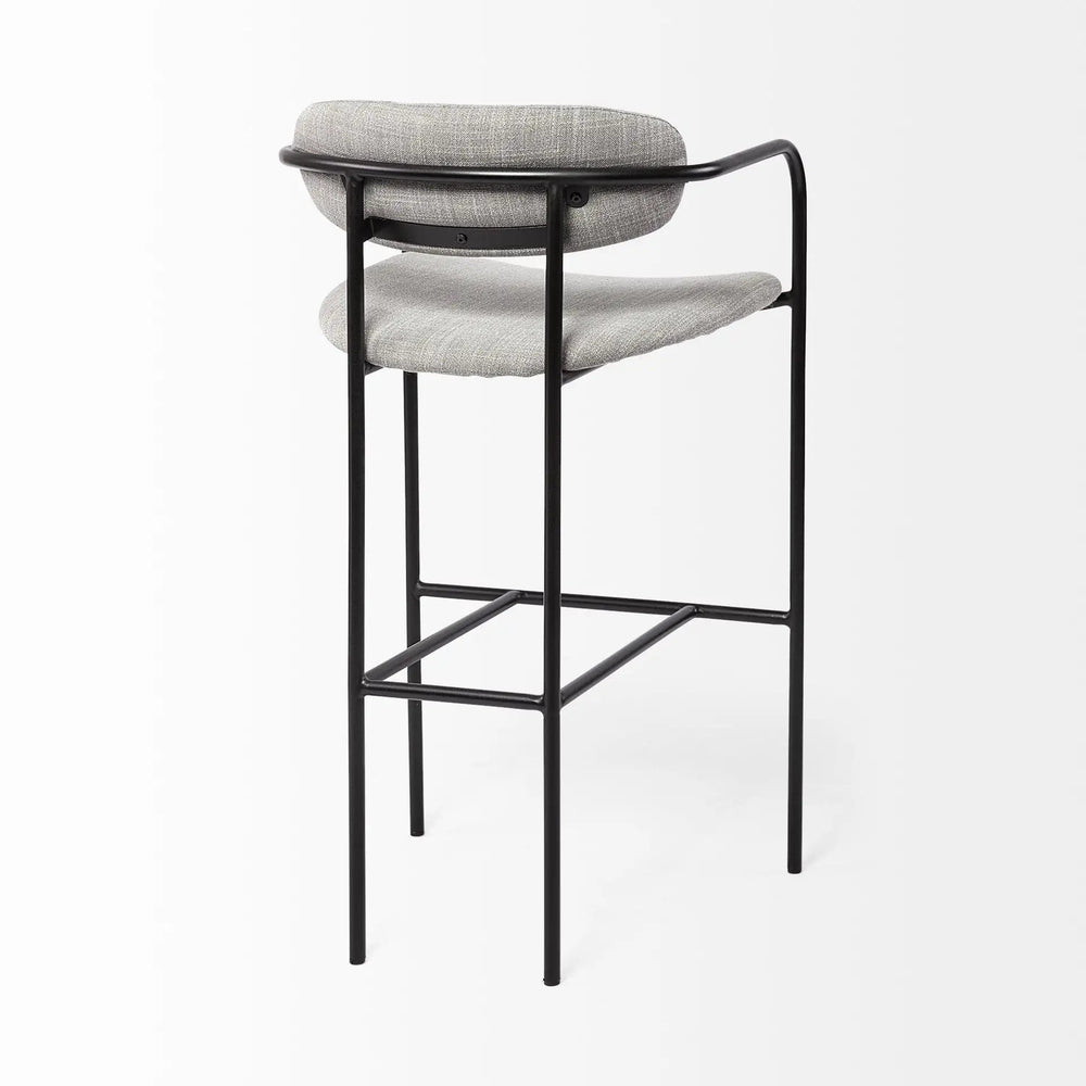 29" Grey Steel Bar Chair - Homeroots - Flyclothing LLC