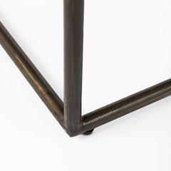 29" Brown Leather And Iron Backless Bar Chair - Homeroots