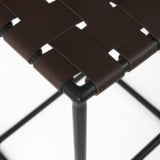 30" Brown And Black Leather And Iron Backless Bar Height Bar Chair - Homeroots - Flyclothing LLC
