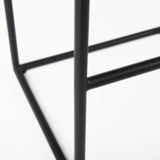 30" Brown And Black Leather And Iron Backless Bar Height Bar Chair - Homeroots