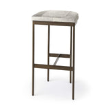 35" Grey Iron Backless Bar Chair - Homeroots - Flyclothing LLC