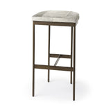 35" Grey Iron Backless Bar Chair - Homeroots