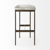 35" Grey Iron Backless Bar Chair - Homeroots - Flyclothing LLC