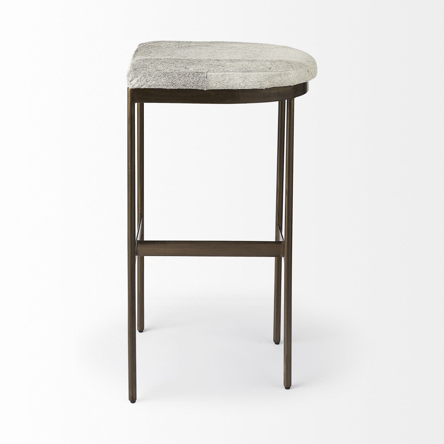 35" Grey Iron Backless Bar Chair - Homeroots - Flyclothing LLC