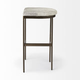 35" Grey Iron Backless Bar Chair - Homeroots - Flyclothing LLC