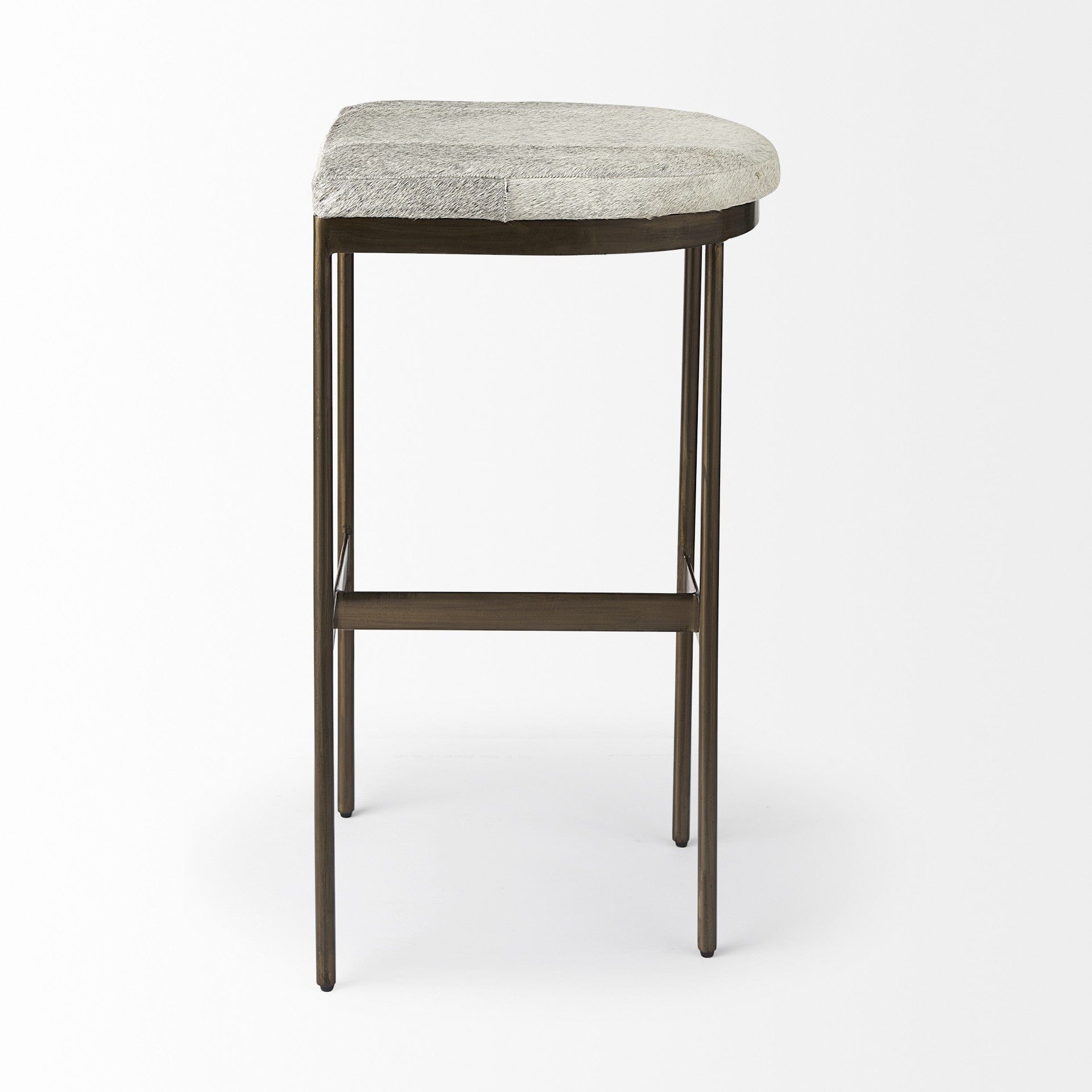 35" Grey Iron Backless Bar Chair - Homeroots - Flyclothing LLC