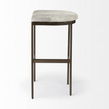 35" Grey Iron Backless Bar Chair - Homeroots