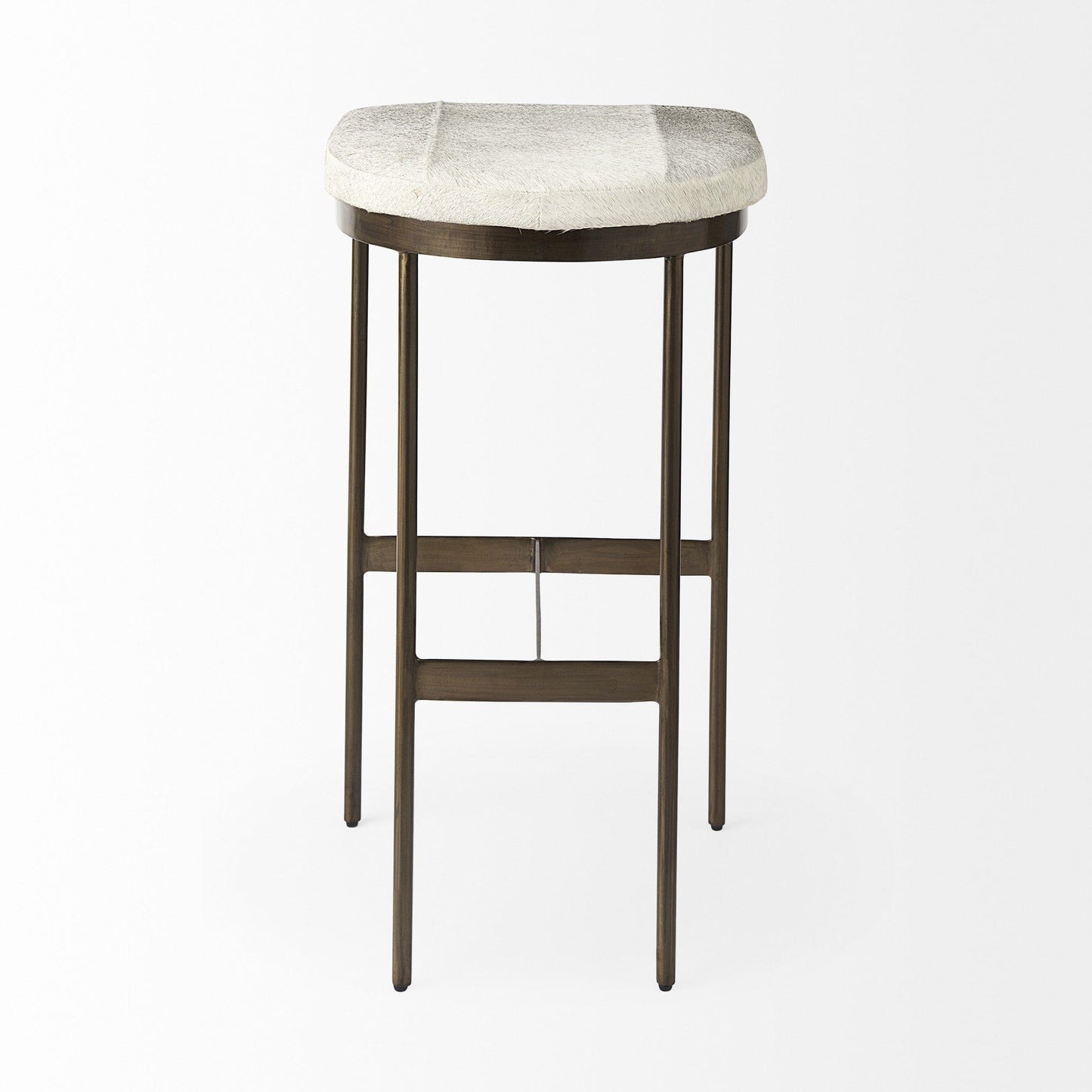 35" Grey Iron Backless Bar Chair - Homeroots - Flyclothing LLC