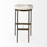 35" Grey Iron Backless Bar Chair - Homeroots - Flyclothing LLC
