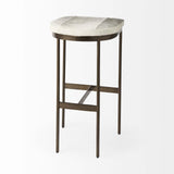 35" Grey Iron Backless Bar Chair - Homeroots - Flyclothing LLC