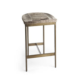 29" Gray Iron Backless Bar Chair - Homeroots