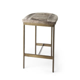 29" Gray Iron Backless Bar Chair - Homeroots