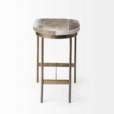 29" Gray Iron Backless Bar Chair - Homeroots