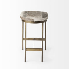 29" Gray Iron Backless Bar Chair - Homeroots