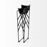 30" Black Leather And Metal Bar Height Bar Chair - Homeroots - Flyclothing LLC