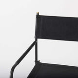 30" Black Leather And Metal Bar Height Bar Chair - Homeroots - Flyclothing LLC