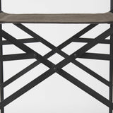 30" Brown And Black Leather And Metal Bar Chair - Homeroots - Flyclothing LLC