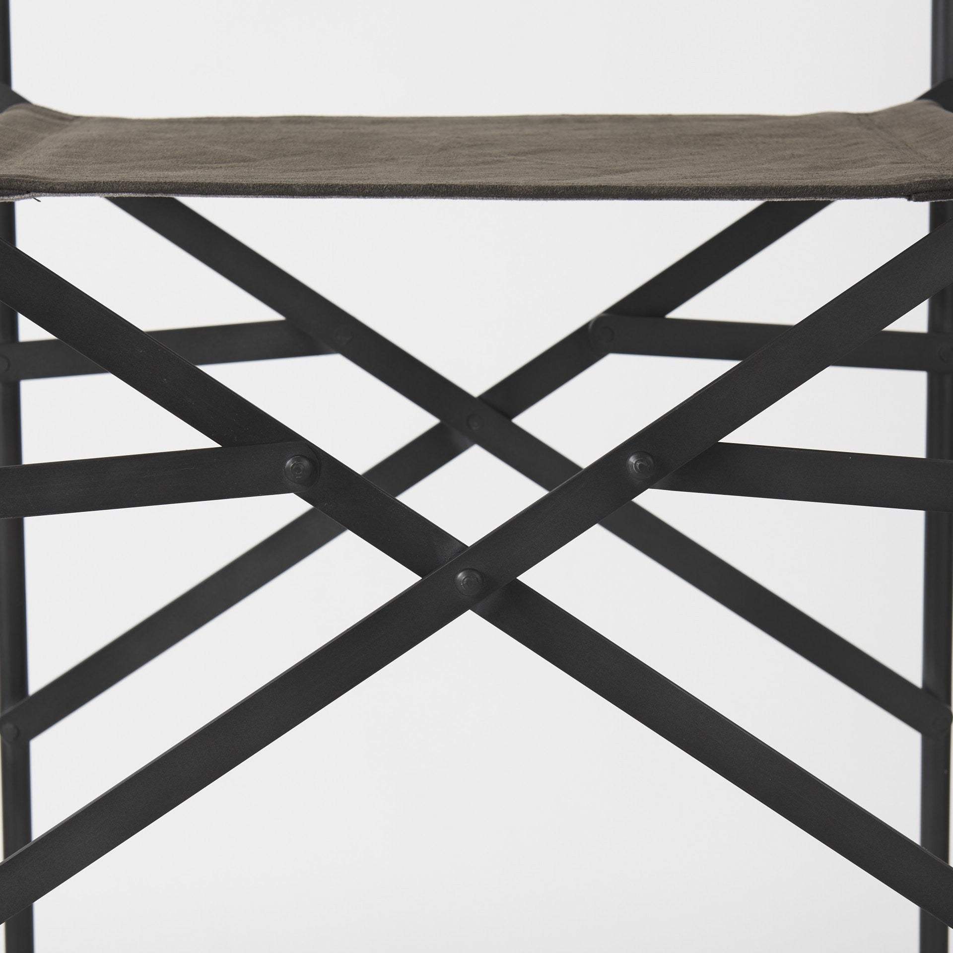 30" Brown And Black Leather And Metal Bar Chair - Homeroots - Flyclothing LLC