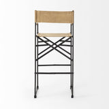 35" Brown And Black Leather And Iron Bar Chair - Homeroots - Flyclothing LLC