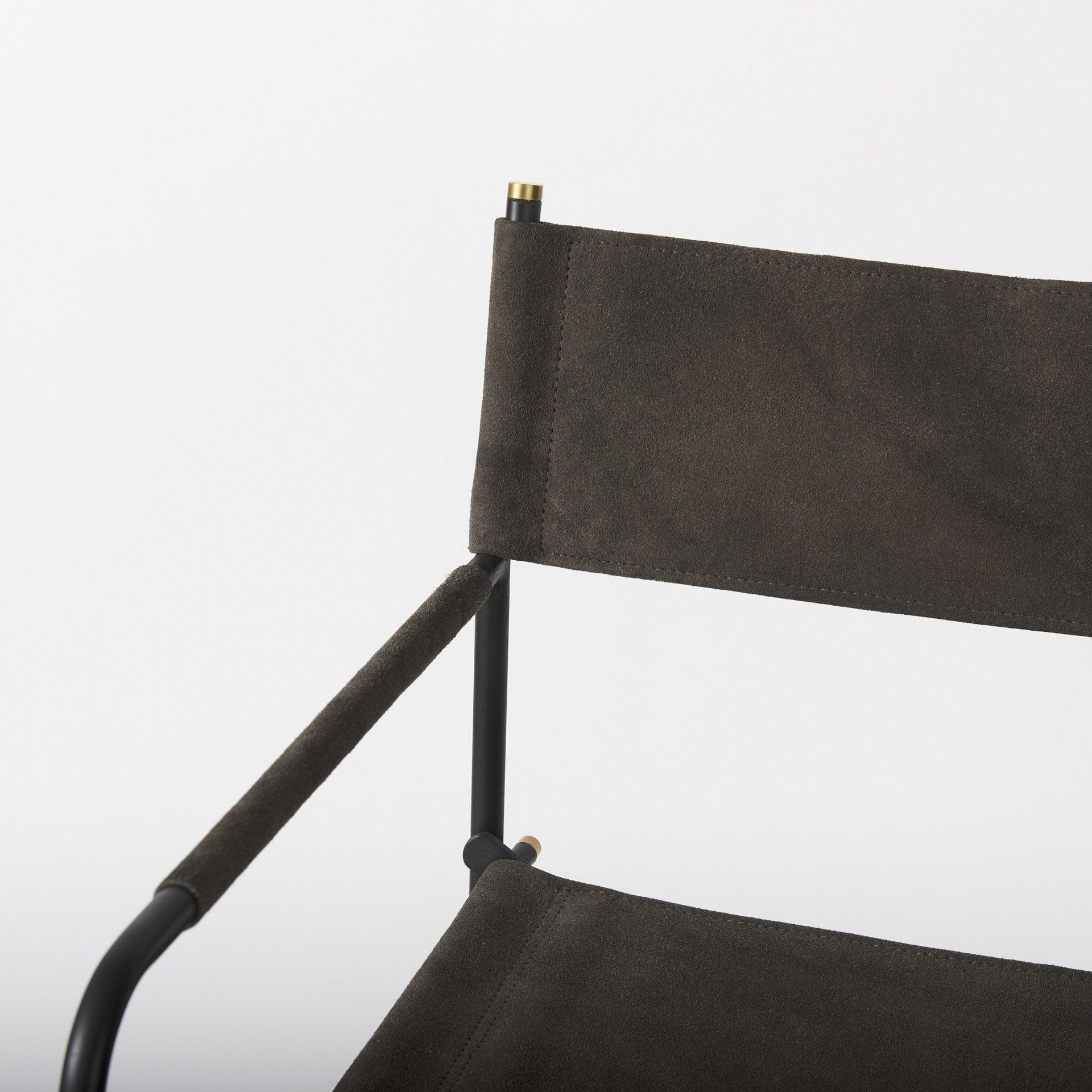 26" Brown And Black Leather And Metal Bar Chair - Homeroots - Flyclothing LLC