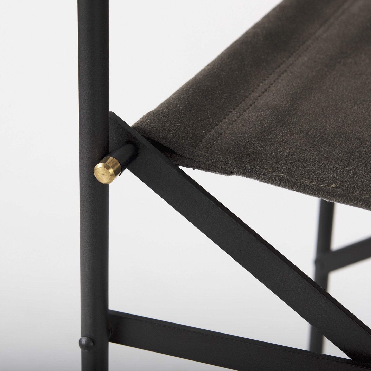 26" Brown And Black Leather And Metal Bar Chair - Homeroots - Flyclothing LLC