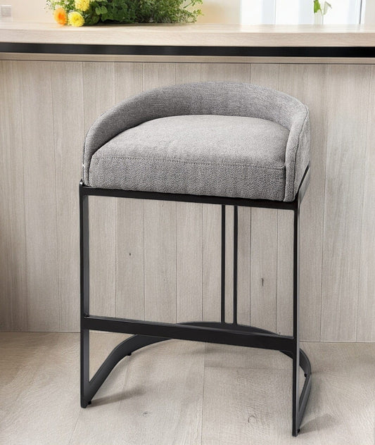 29" Grey Steel Low back Bar Chair - Homeroots
