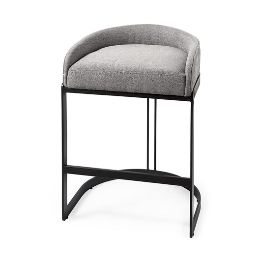 29" Grey Steel Low back Bar Chair - Homeroots